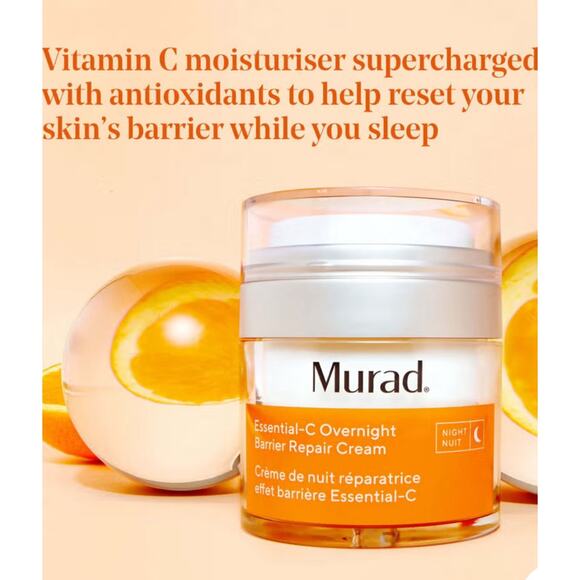NIB Murad Essential Vitamin C Overnight Barrier Repair Cream Full Size 1.7 oz - Picture 8 of 9